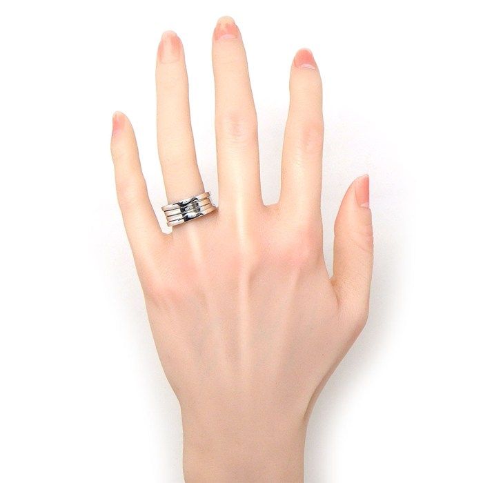 Bvlgari Ring B-zero One Band Logo 18K White Gold — view 9