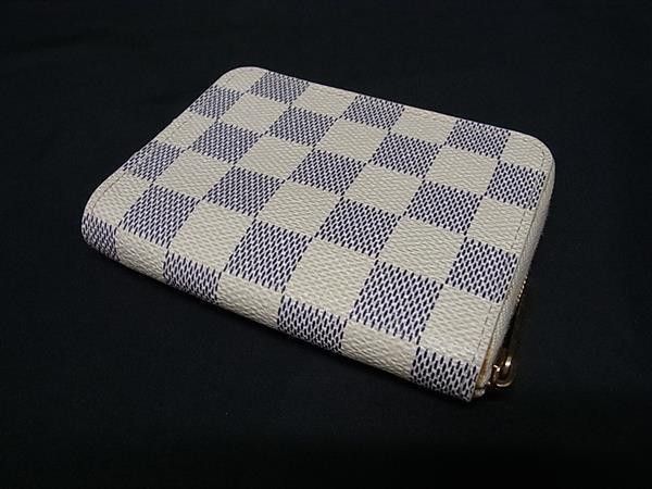 Louis Vuitton Coin Case Zippy Purse White Damier Azur Gold — view 2