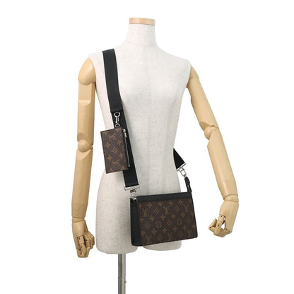 Louis Vuitton Shoulder Bag Monogram Macassar Gaston Wearable Wallet Brown Noir Black — view 4