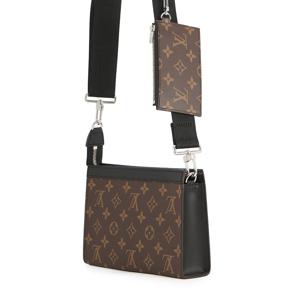 Louis Vuitton Shoulder Bag Monogram Macassar Gaston Wearable Wallet Brown Noir Black — view 2