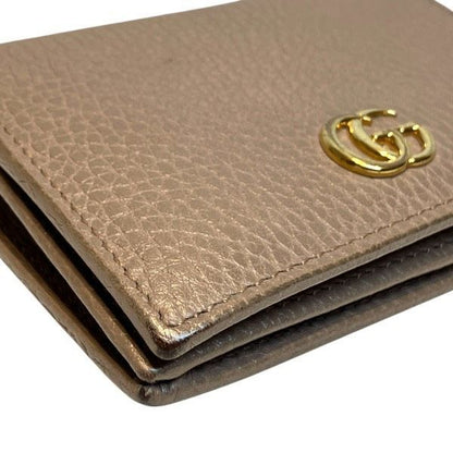 Gucci GG Marmont Beige Leather Bifold Wallet
