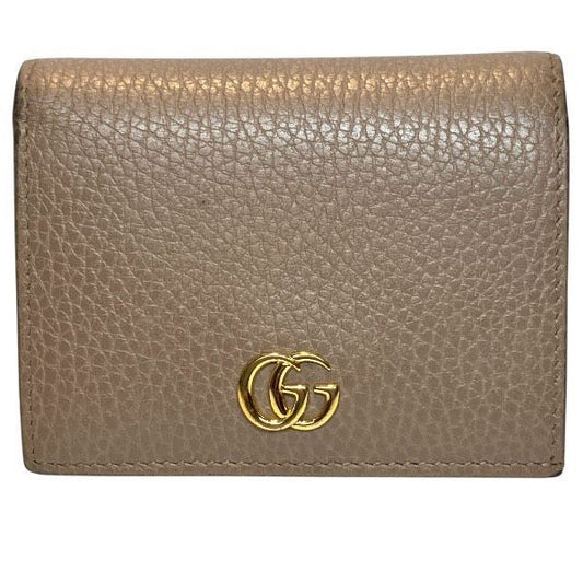 Gucci GG Marmont Beige Leather Bifold Wallet