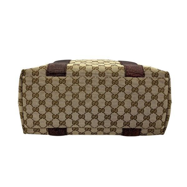 Gucci Bamboo Tote Leather Canvas Beige Brown