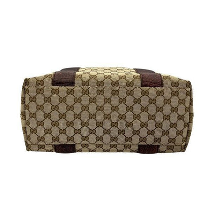 Gucci Bamboo Tote Leather Canvas Beige Brown