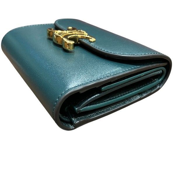 Celine Triomphe Small Flap Compact Wallet Trifold