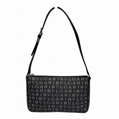 Bvlgari Logo Canvas Mini Shoulder Bag Black White