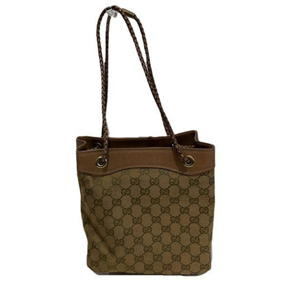 Gucci GG Canvas Leather Tote Shoulder Bag