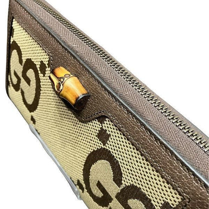 Gucci GG Campus Bamboo Zip Around Wallet