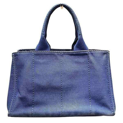 Prada Canapa Blue Canvas Tote