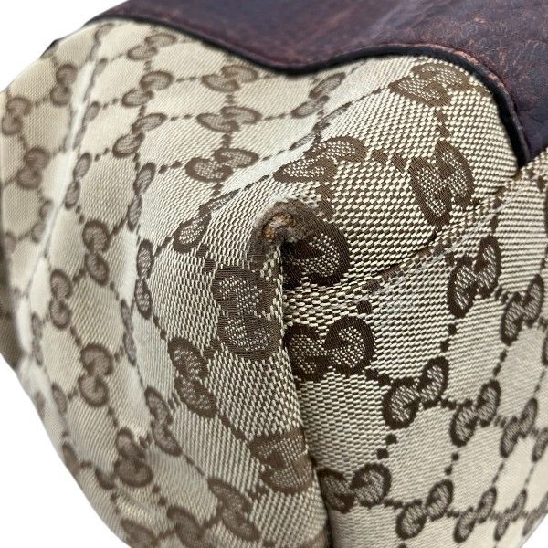 Gucci Bamboo Tote Leather Canvas Beige Brown