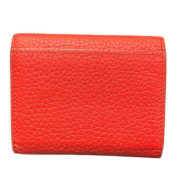 Louis Vuitton Taurillon Portefeuille Capucines XS Trifold Wallet Coral Tahiti
