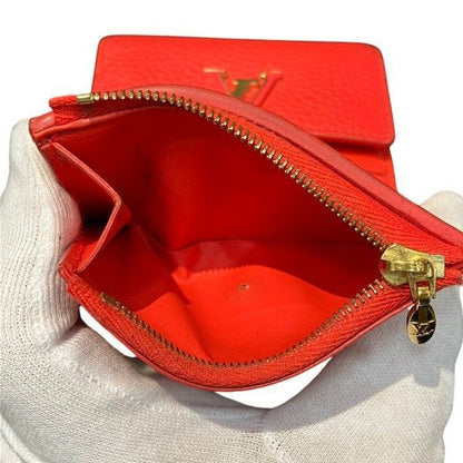 Louis Vuitton Taurillon Portefeuille Capucines XS Trifold Wallet Coral Tahiti