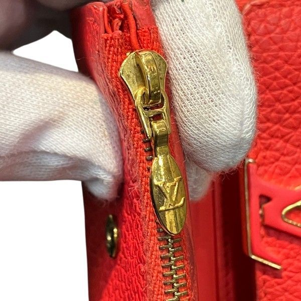 Louis Vuitton Taurillon Portefeuille Capucines XS Trifold Wallet Coral Tahiti