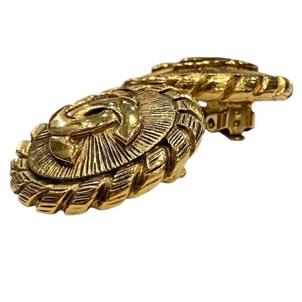 Chanel CC Logo Gold Vintage Earrings