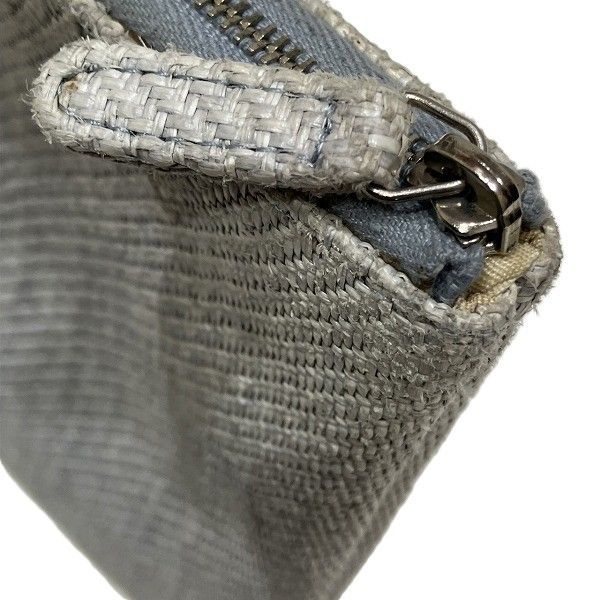 Chanel Deauville Pouch Raffia Light Gray