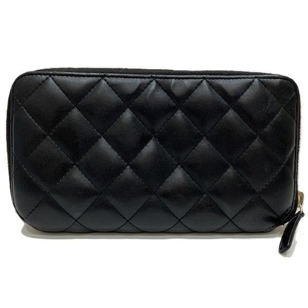 Chanel Quilted Lambskin Zip Around Wallet