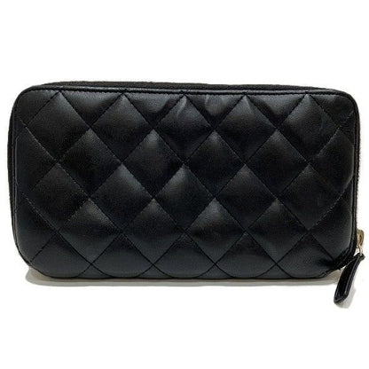 Chanel Quilted Lambskin Zip Around Wallet
