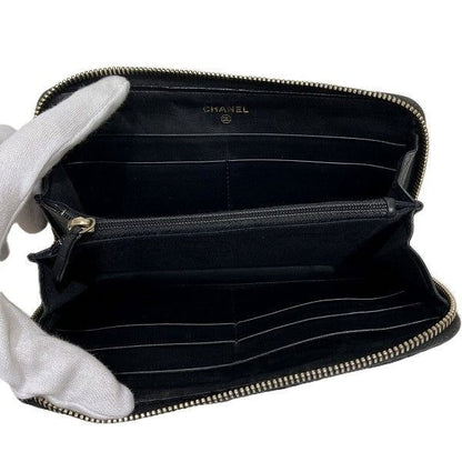 Chanel Quilted Lambskin Zip Around Wallet