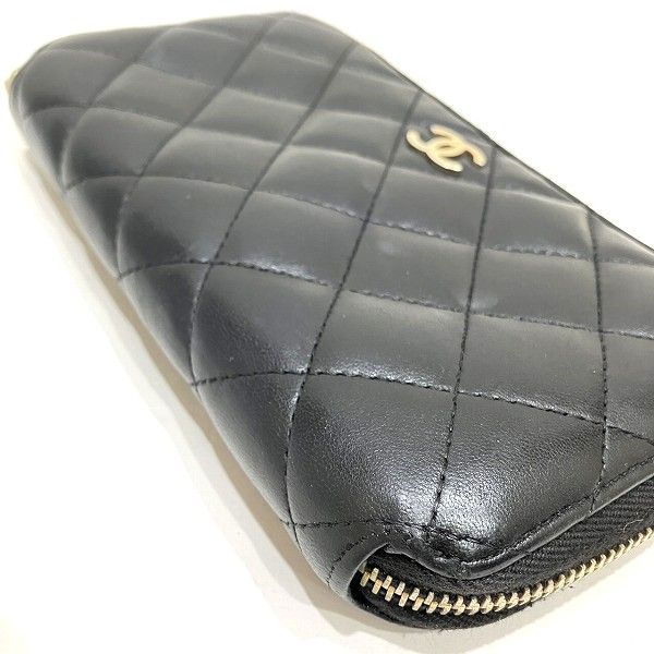 Chanel Quilted Lambskin Zip Around Wallet