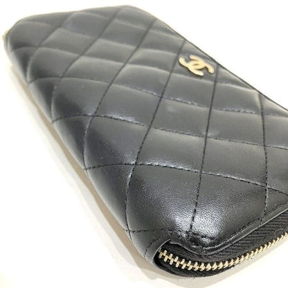 Chanel Quilted Lambskin Zip Around Wallet