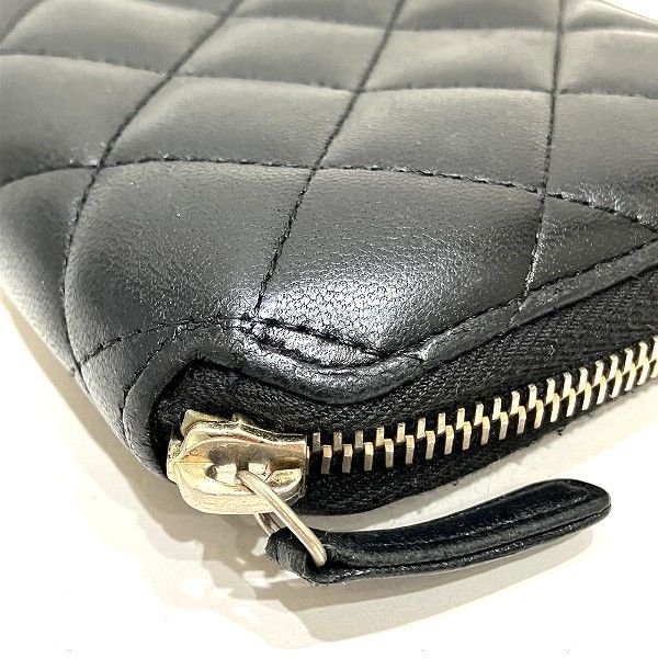 Chanel Quilted Lambskin Zip Around Wallet