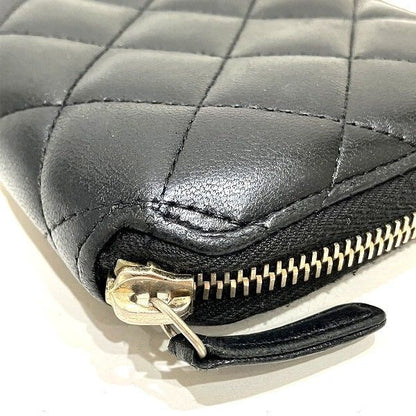 Chanel Quilted Lambskin Zip Around Wallet