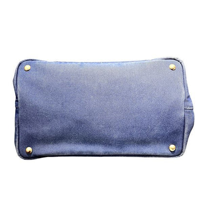Prada Canapa Blue Canvas Tote