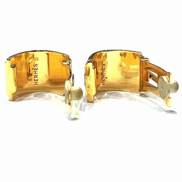 Hermes Enamel Earrings White Blue Yellow