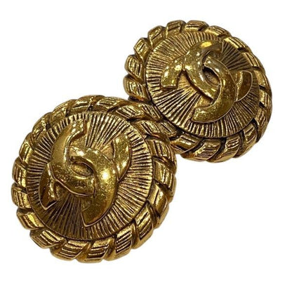 Chanel CC Logo Gold Vintage Earrings