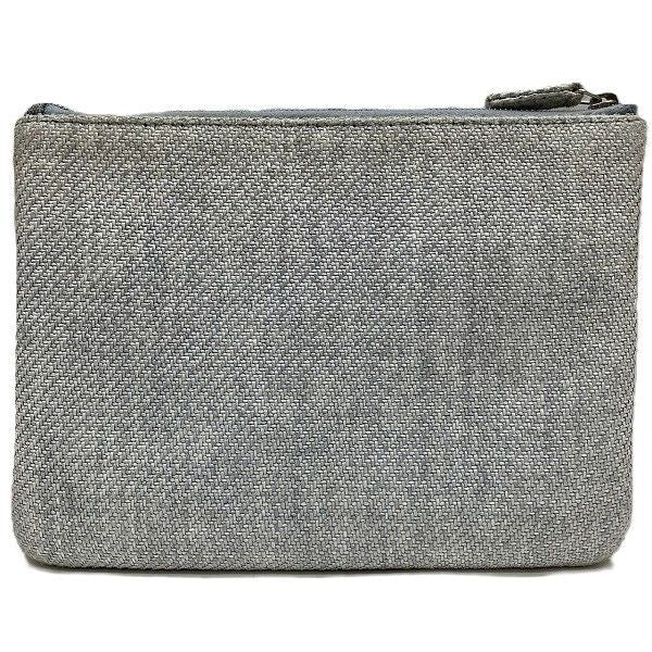 Chanel Deauville Pouch Raffia Light Gray