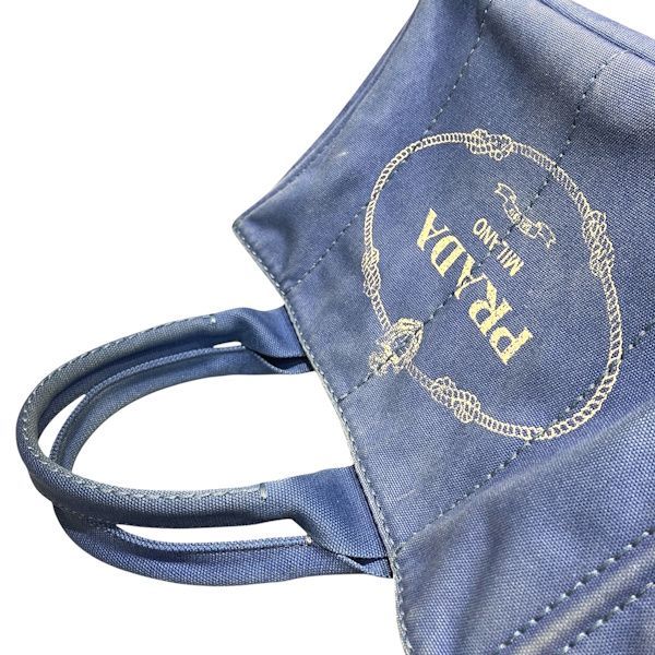 Prada Canapa Blue Canvas Tote