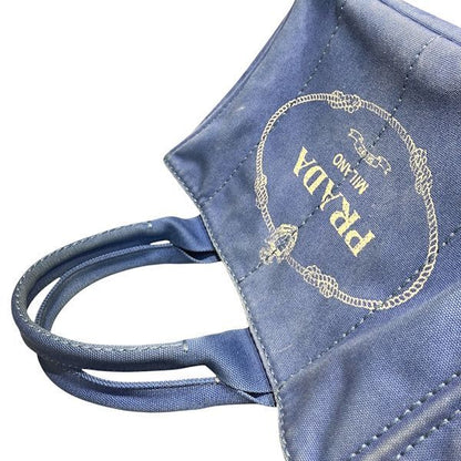 Prada Canapa Blue Canvas Tote