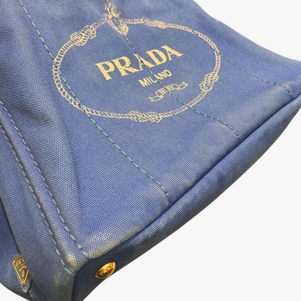 Prada Canapa Blue Canvas Tote