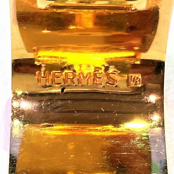 Hermes Enamel Earrings White Blue Yellow