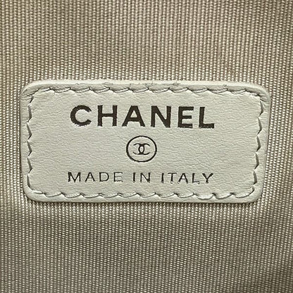 Chanel Deauville Pouch Raffia Light Gray