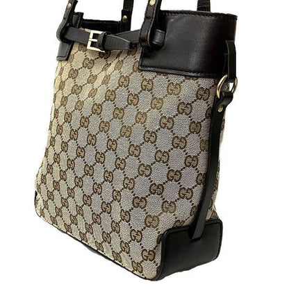 Gucci GG Canvas Tote Beige Brown