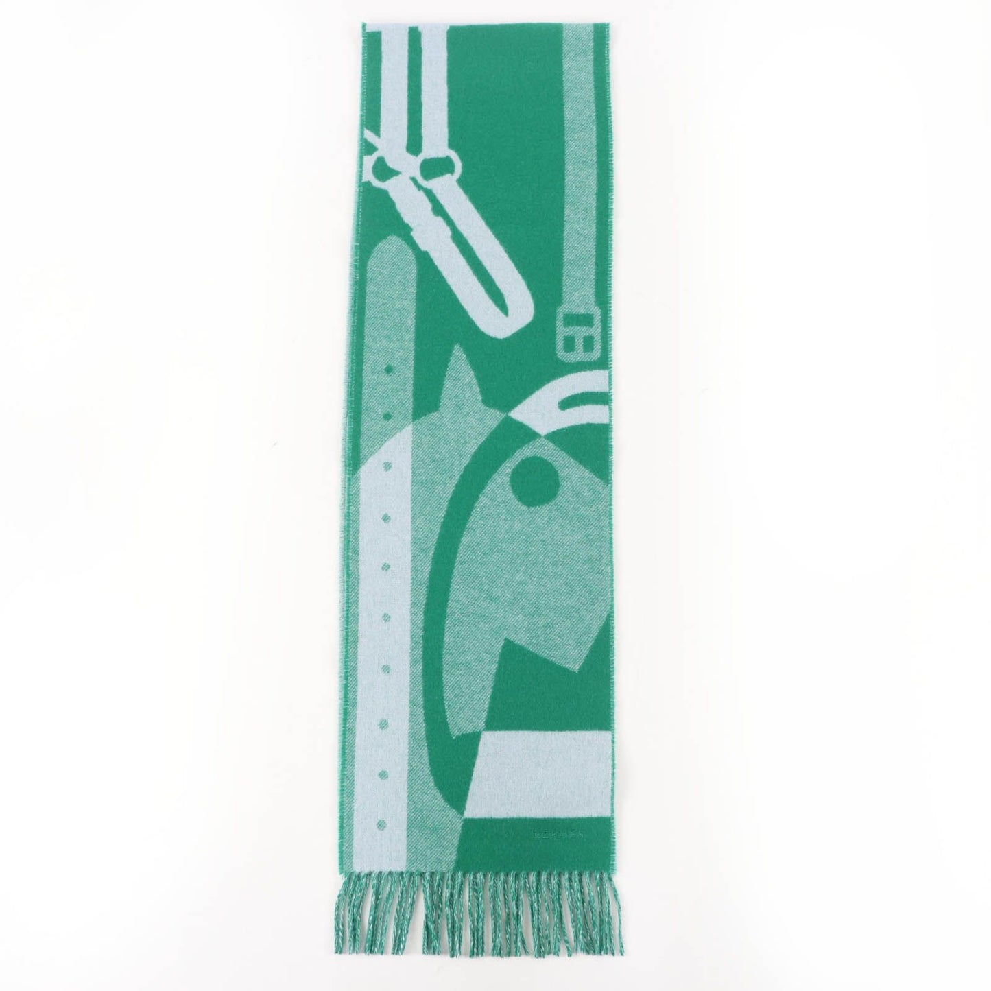 Hermes Workman Female Cashmeremuffler Steady Go Mint/ Bicolor Scarf — view 4