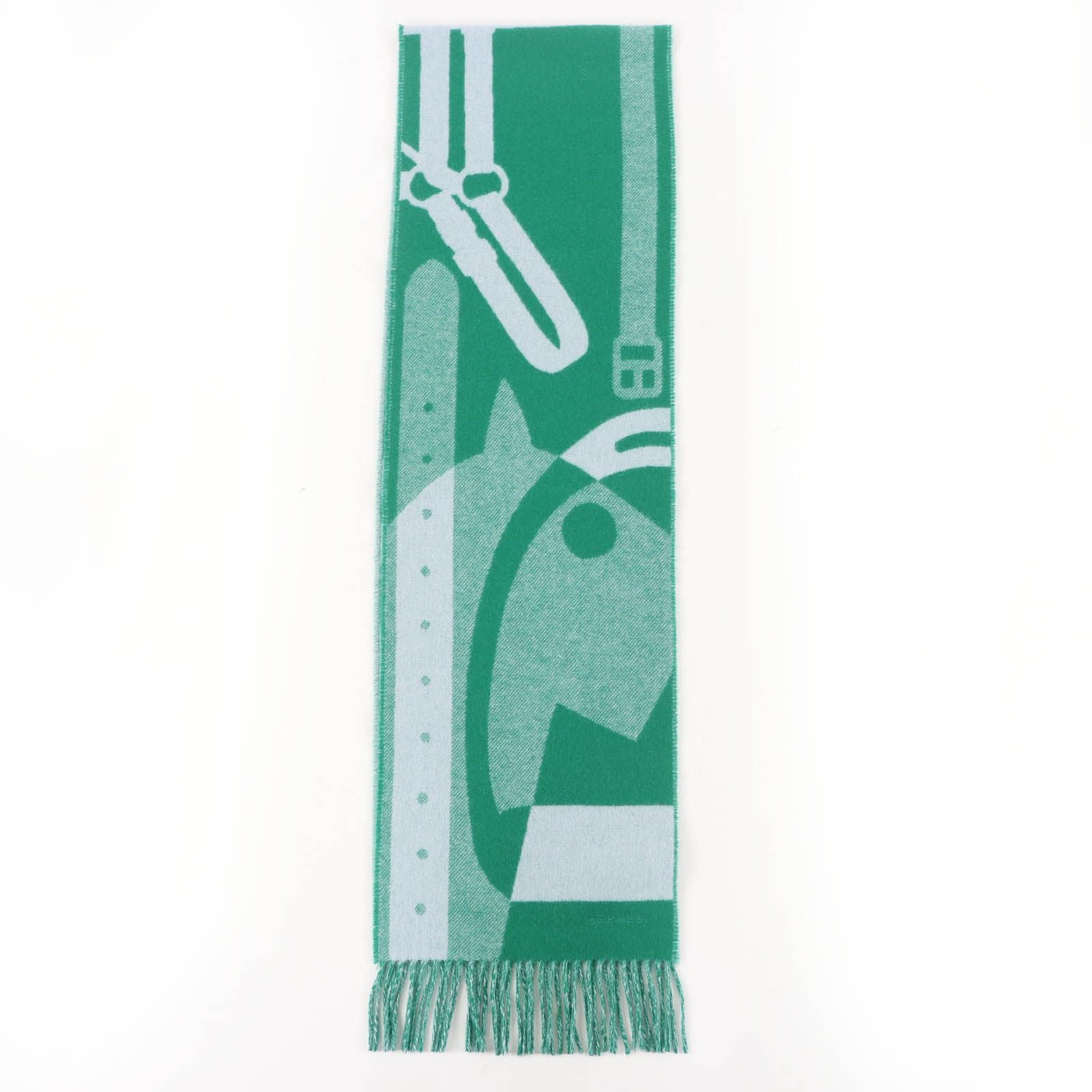 Hermes Workman Female Cashmeremuffler Steady Go Mint/ Bicolor Scarf — view 4