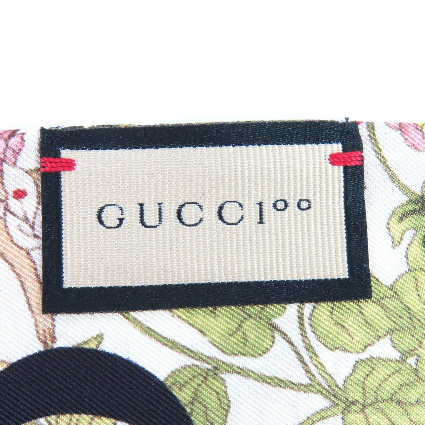 Gucci Silk In g Logo Floral Pattern Mini Fringe Scarf Ivory — view 8