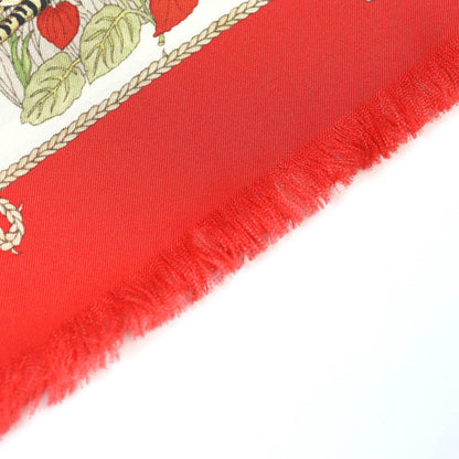Gucci Silk in g Logo Floral Pattern Mini Fringe Scarf Ivory — view 7