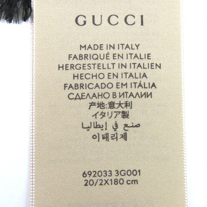 Gucci Silk in g Logo Floral Pattern Mini Fringe Scarf Ivory — view 9
