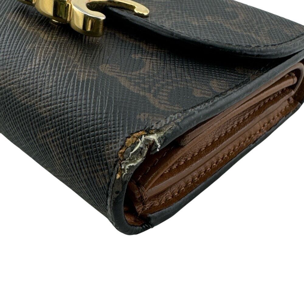 Celine Trifold Wallet Leather Brown — view 3