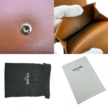 Celine Trifold Wallet Leather Brown — view 8