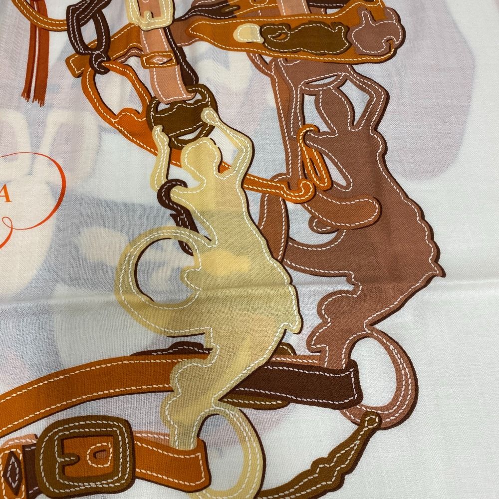 Hermes Silk Shawl Scarf Carre Geant 140 Brown Multicolor — view 6