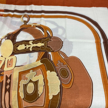 Hermes Silk Shawl Scarf Carre Geant 140 Brown Multicolor — view 3