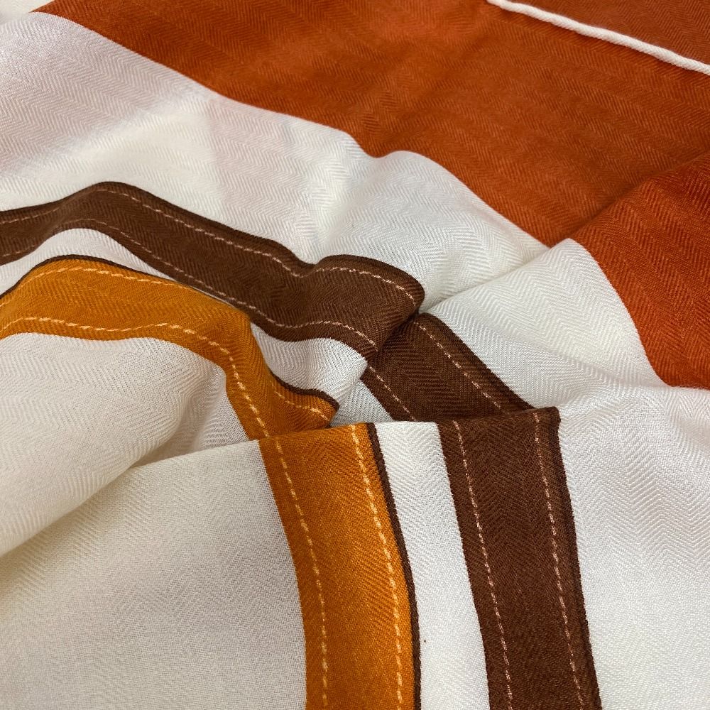 Hermes Silk Shawl Scarf Carre Geant 140 Brown Multicolor — view 8