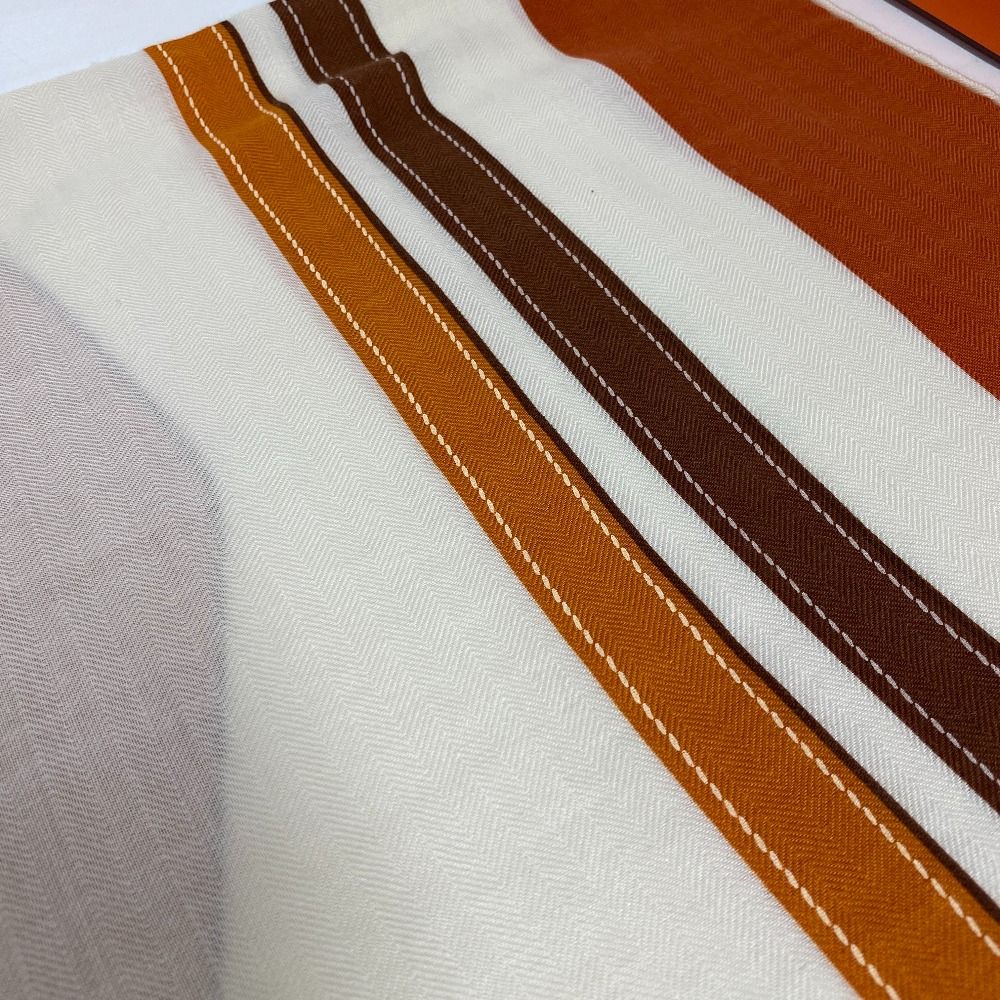 Hermes Silk Shawl Scarf Carre Geant 140 Brown Multicolor — view 7