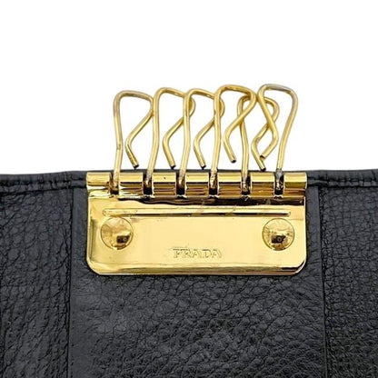 Prada 6 Key Case Black Nero Leather Holder — view 8