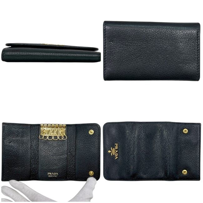 Prada 6 Key Case Black Nero Leather Holder — view 2