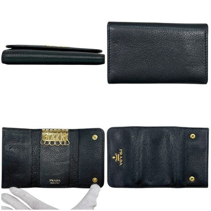 Prada 6 Key Case Black Nero Leather Holder — view 2